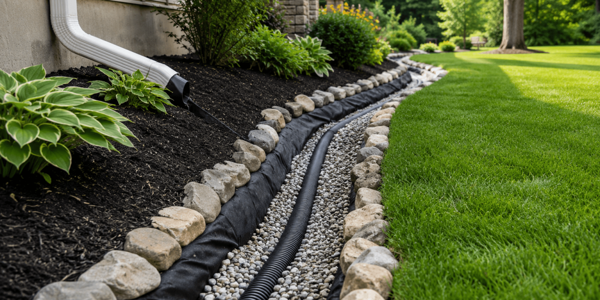 Yard drainage solution installed at a Chicago-area property